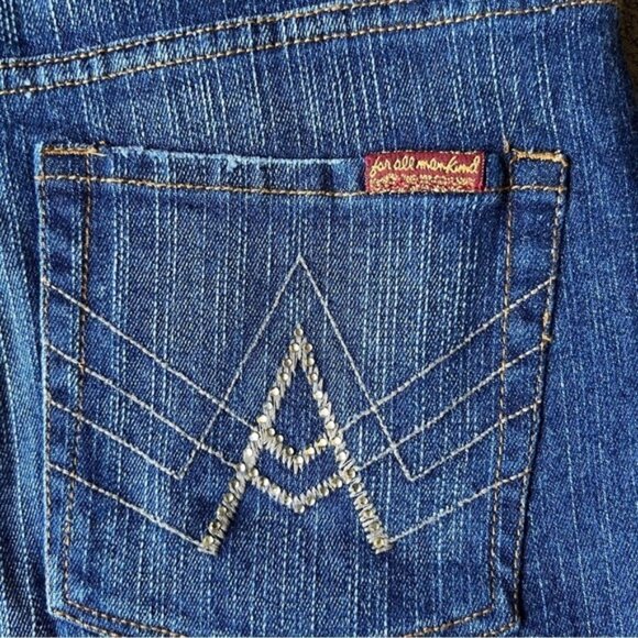 7 For All Mankind ''A'' Pocket wide and flare leg Casual Blue Denim Jean…Size 30 - Picture 12 of 12